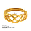 Wholesale 316L Stainless Steel Geometric Line Tail Ring With Electroplating Minimalist Style