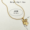 Wholesale Titanium Steel Geometric Lion Head Conch Pendant Necklace With 18K Real Gold Plated Electroplating For Women