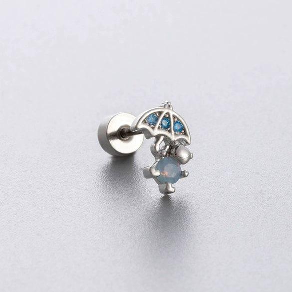 Wholesale Titanium Steel Geometric Little Fresh Style Zirconia Earrings For Women