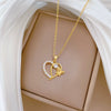 Wholesale Titanium Steel Geometric Love Butterfly Microinlaid Diamond Women's Necklace