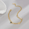 Wholesale Titanium Steel Geometric Love Folded Ladies Electroplated Bracelet Jewelry