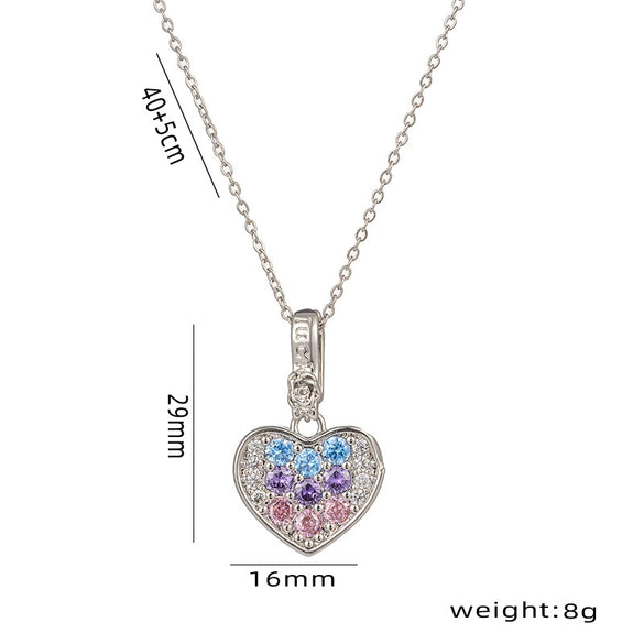 Wholesale Titanium Steel Geometric Love Necklace Pendant O Chain For Women