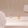 Wholesale Titanium Steel Geometric Love Pendant Necklace For Women With Electroplating Design
