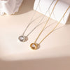 Wholesale Titanium Steel Geometric Love Pendant Necklace For Women With Electroplating Design