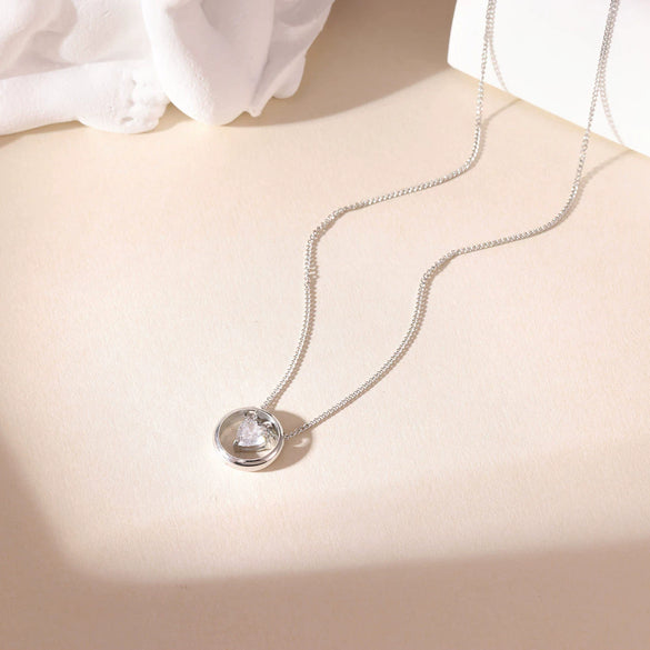 Wholesale Titanium Steel Geometric Love Pendant Necklace For Women With Electroplating Design
