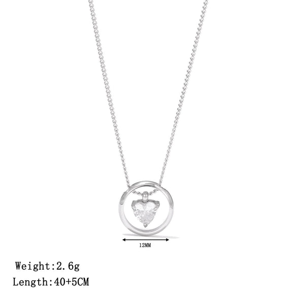Wholesale Titanium Steel Geometric Love Pendant Necklace For Women With Electroplating Design