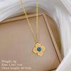 Wholesale Titanium Steel Geometric Lucky Grass Pendant Necklace With Electroplating For Unisex