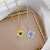 Wholesale Titanium Steel Geometric Lucky Grass Pendant Necklace With Electroplating For Unisex