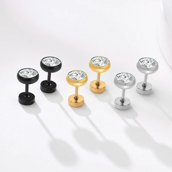 Wholesale Titanium Steel Geometric Men's Earrings Simple Style
