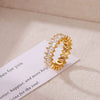 Wholesale Titanium Steel Geometric Microinlaid Zircon Ring With Electroplating For Women Light Luxury And Small And Fresh Style