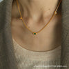 Wholesale 316L Stainless Steel Geometric Mixed Gem Inlay Electroplated Women's Necklace Snake Bone Chain Palace Style Light Luxury Niche Design