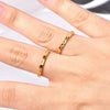 Wholesale Titanium Steel Geometric Multicut Flower Stacked Ring For Women Electroplated No Fading