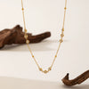 Wholesale Titanium Steel Geometric Necklace And Bracelet Set Electroplated With 18K Gold Inlaid With Zircon For Women