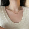 Wholesale Titanium Steel Geometric Necklace And Bracelet Set Electroplated With 18K Gold Inlaid With Zircon For Women