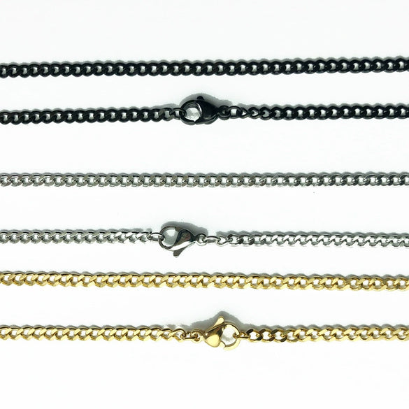 Wholesale Titanium Steel Geometric Necklace Pendant Chain Accessories With Electroplating And Grinding Treatment
