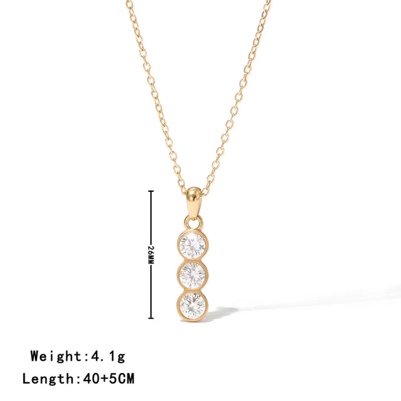 Wholesale Titanium Steel Geometric O Word Chain Necklace For Women Ins Cool Simple Style Electroplated