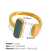 Wholesale 316L Stainless Steel Geometric Oil Dropping Women's Ring Electroplated Fashion Style