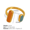 Wholesale 316L Stainless Steel Geometric Oil Dropping Women's Ring Electroplated Fashion Style