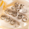 Wholesale Titanium Steel Geometric Open Face Ring With Electroplating Letters Numbers And Text Pattern For Women