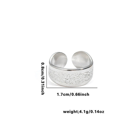 Wholesale Titanium Steel Geometric Open Face Ring With Electroplating Letters Numbers And Text Pattern For Women