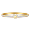 Wholesale Titanium Steel Geometric Open Green Zircon Electroplated Bracelet For Women