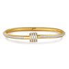 Wholesale Titanium Steel Geometric Open Green Zircon Electroplated Bracelet For Women