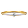 Wholesale Titanium Steel Geometric Open Green Zircon Electroplated Bracelet For Women