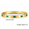 Wholesale Titanium Steel Geometric Open Green Zircon Electroplated Bracelet For Women