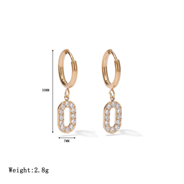 Wholesale Titanium Steel Geometric Oring Hoop Earrings For Women Electroplated Minimalist Design