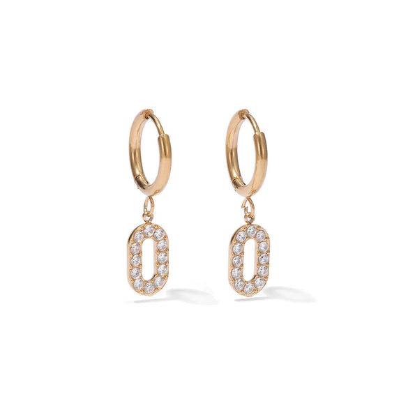 Wholesale Titanium Steel Geometric Oring Hoop Earrings For Women Electroplated Minimalist Design