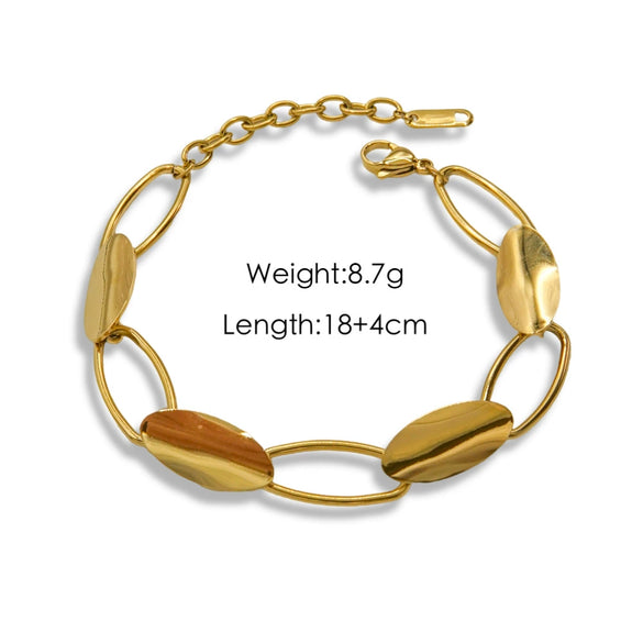 Wholesale Titanium Steel Geometric Oval Bracelet With Ins Style And Electroplating Treatment