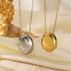 Wholesale Titanium Steel Geometric Oval Pendant Necklace With O Word Chain For Women