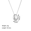 Wholesale Titanium Steel Geometric Oval Pendant Necklace With O Word Chain For Women