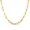 Wholesale Titanium Steel Geometric Paper Clip Chain With Vacuum Plated 18K Real Gold