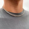 Wholesale Titanium Steel Geometric Pattern Cuban Chain And Pearl Chain Necklace For Men And Women