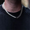 Wholesale Titanium Steel Geometric Pattern Cuban Chain And Pearl Chain Necklace For Men And Women