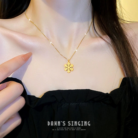 Wholesale Titanium Steel Geometric Pattern Electroplated Cartoon Women's Necklace