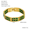 Wholesale 316L Stainless Steel Geometric Pattern Electroplated Unisex Double Row Natural Stone Bead Bracelet