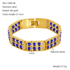 Wholesale 316L Stainless Steel Geometric Pattern Electroplated Unisex Double Row Natural Stone Bead Bracelet
