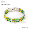 Wholesale 316L Stainless Steel Geometric Pattern Electroplated Unisex Double Row Natural Stone Bead Bracelet
