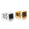 Wholesale Titanium Steel Geometric Pattern Polished Ring Stainless Steel Style Band For Men And Unisex Jewelry