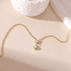 Wholesale Titanium Steel Geometric Pendant Necklace Electroplated O Word Chain For Women