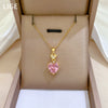 Wholesale Titanium Steel Geometric Pink Love Zircon Pendant Necklace For Women And Men