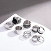 Wholesale Titanium Steel Geometric Polish Couple Ring