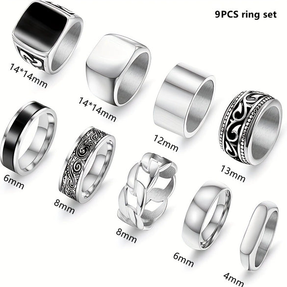 Wholesale Titanium Steel Geometric Polish Couple Ring