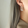 Wholesale Titanium Steel Geometric Rectangular Electroplated Women's Earrings
