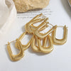 Wholesale Titanium Steel Geometric Rectangular Electroplated Women's Earrings