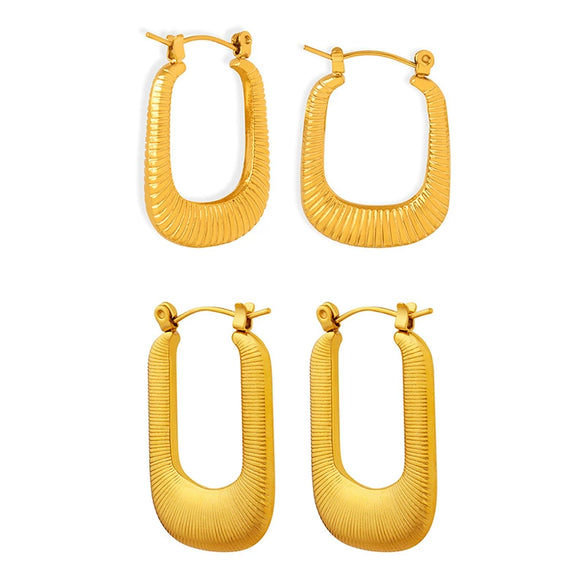 Wholesale Titanium Steel Geometric Rectangular Electroplated Women's Earrings
