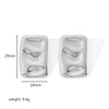 Wholesale Titanium Steel Geometric Rectangular Pleated Electroplated Women's Earrings