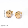 Wholesale Titanium Steel Geometric Retro Football Style Electroplated Earrings For Women